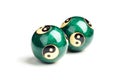 Green Chinese balls for relaxation on white Royalty Free Stock Photo