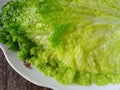 Green chinese cabage on white plate