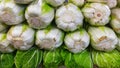 Green chinese cabbage vegetable stack each other at the traditional market