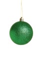 Green christmas ball isolated on white background Royalty Free Stock Photo