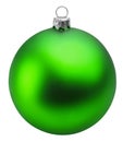 Green christmas ball over white background clipping path Royalty Free Stock Photo