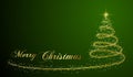 Green christmas baskground with text merry christmas