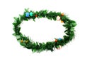 Green christmas decoration evergreen wreath undecorated isolated on white background Royalty Free Stock Photo