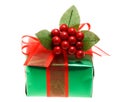 Green Christmas gift box Royalty Free Stock Photo