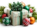 green Christmas gift box Royalty Free Stock Photo