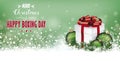 Green Christmas Header Snowflakes Gift Boxing Day