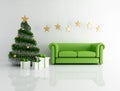 Green christmas interior