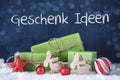 Green Christmas Presents, Snow, Geschenk Ideen Means Gift Idea Royalty Free Stock Photo