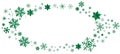 Green Christmas Snowflake Oval Border