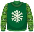 Green Christmas snowflake sweater