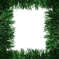 Green christmas tinsel garland decoration Royalty Free Stock Photo