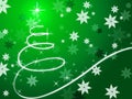 Green Christmas Tree Background Shows December And Flowers Royalty Free Stock Photo