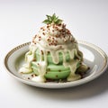 Green Christmas Tree Bread Pudding With Sprinkles