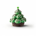 Green Christmas Tree Cupcake With Sprinkles