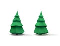 Green christmas tree. 3D image isolated on white Royalty Free Stock Photo