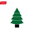 Green Christmas tree icon, Xmas symbol, flat design template, vector illustration eps10 Royalty Free Stock Photo