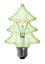 Green christmas tree light bulb Royalty Free Stock Photo