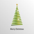 Green Christmas Tree Origami Vector