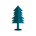 Green Christmas tree pictogram, icon or logo. Vector illustration isolated on white background. EPS 10