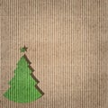 Green christmas tree on recycling paper. Environment concept Royalty Free Stock Photo