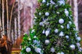 Green christmas tree somewhere Royalty Free Stock Photo