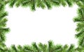 Green Christmas tree twigs borders