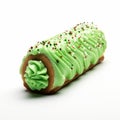 Green Christmas Tree Yule Log With Sprinkles - Festive Dessert