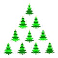 Green christmass tree on white background Royalty Free Stock Photo