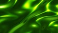 Green chrome metal texture with waves, liquid metallic