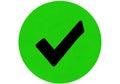 Green circle with check mark Royalty Free Stock Photo