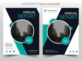 Green circle Vector Brochure annual report Leaflet Flyer template design, book cover layout design, abstract business presentation Royalty Free Stock Photo