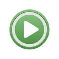 Green Circle with White Play Icon Graphic Button Press Start Playback Audio Video Control Media Interface Royalty Free Stock Photo