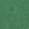 Green circuit board background. Vector electronic background