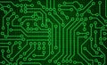 Green circuit board pattern texture. High-tech background in dig Royalty Free Stock Photo