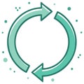 Green circular arrows concept for refresh, process, reuse and repeat illustrations Royalty Free Stock Photo