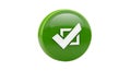 Green circular button with a white checkmark indicating approval or confirmation Royalty Free Stock Photo