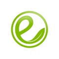 Green Circular Organic Initial e Lettermark Icon