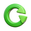 Green circular refresh arrow icon with 3d effect Royalty Free Stock Photo
