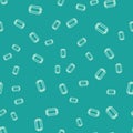 Green Circus ticket icon isolated seamless pattern on green background. Amusement park. Vector