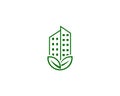 Green city building abstract logo design. Royalty Free Stock Photo