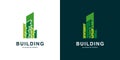 Green city building skyscraper logo design Royalty Free Stock Photo