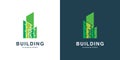 Green city building skyscraper logo design Royalty Free Stock Photo
