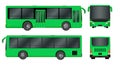 Green City bus template. Passenger transport. Vector illustration eps 10 isolated on white background Royalty Free Stock Photo