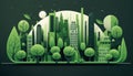 Green city. Design of lifestyle in metropolis concept, Urban cityscape Royalty Free Stock Photo
