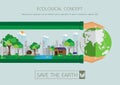 Green city with eco life conservation. Royalty Free Stock Photo