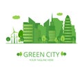 Green city infographic ecology