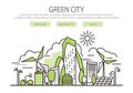 Green city banner Royalty Free Stock Photo