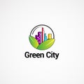 Green city logo vector concept, icon, element, and template for company Royalty Free Stock Photo