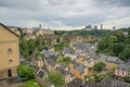 Cityscape of Luxembourg on a stormy summer day Royalty Free Stock Photo