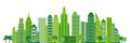 Green city silhouette, cityscapes - vector